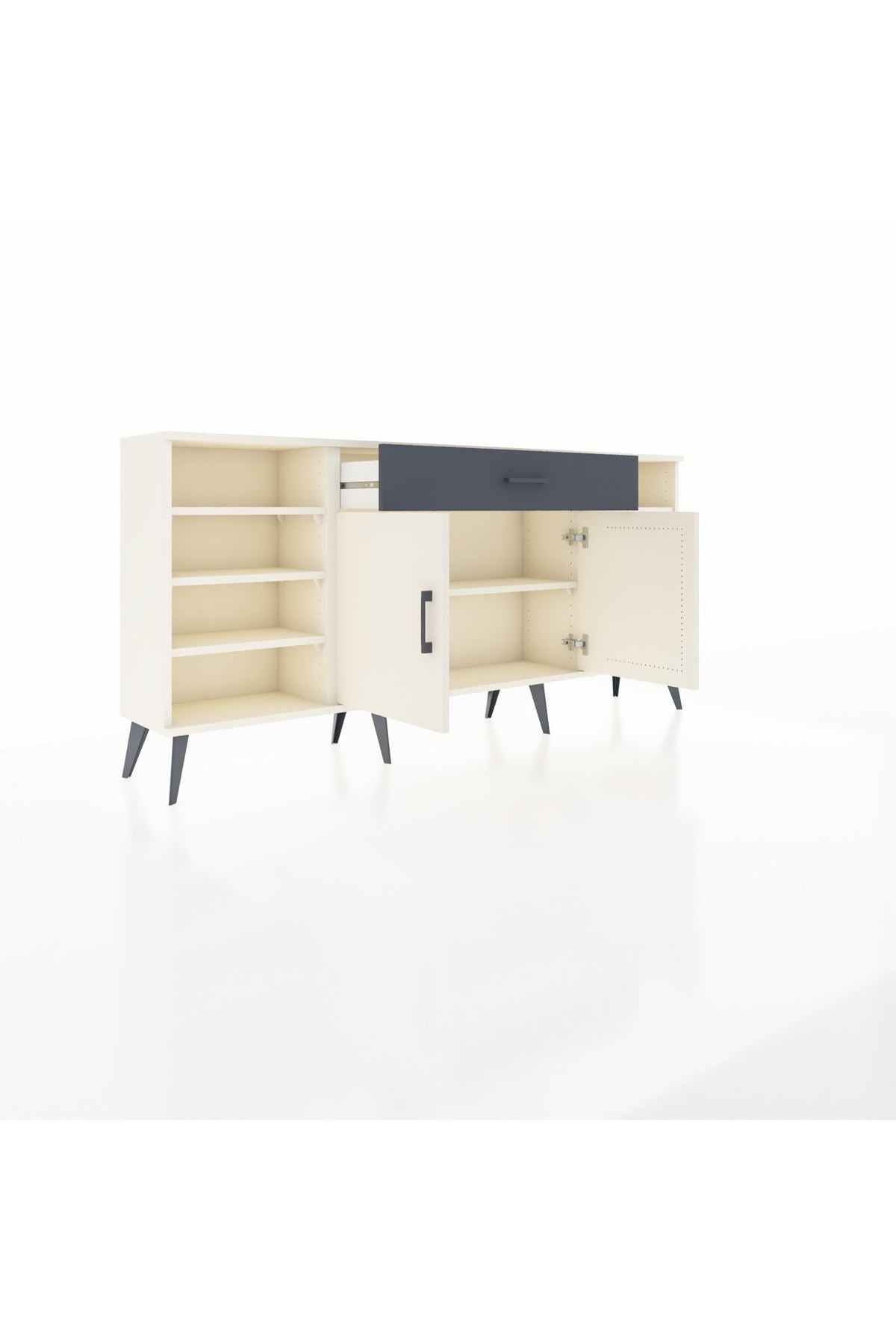 Arges Konsol 7 Raflı Tek Çekmeceli 2 Kapaklı 176x30x83 - S148M043V05A