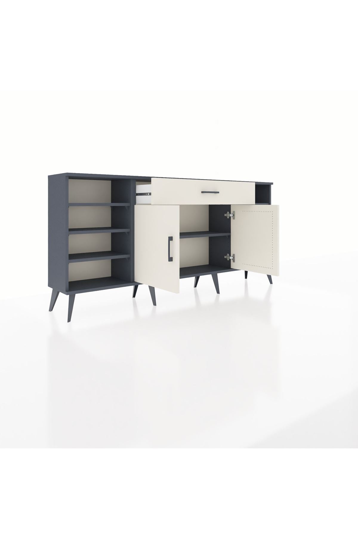 Arges Konsol 7 Raflı Tek Çekmeceli 2 Kapaklı 176x30x83 - S148M043V13A