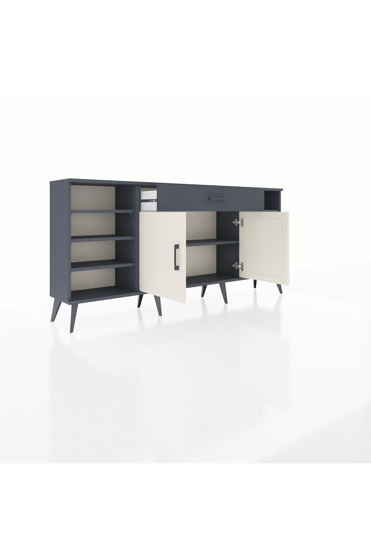 Arges Konsol 7 Raflı Tek Çekmeceli 2 Kapaklı 176x30x83 - S148M043V14A