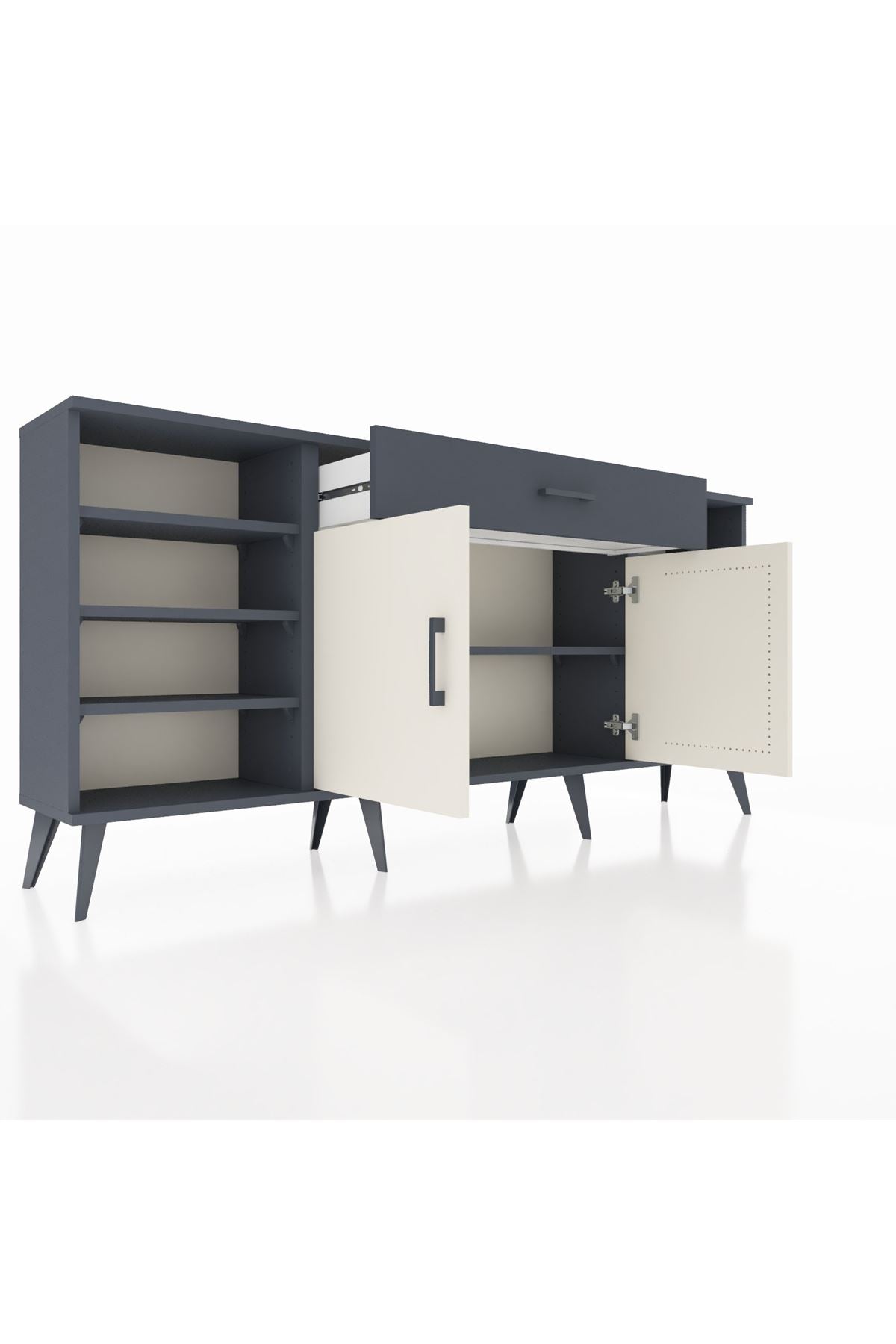 Arges Konsol 7 Raflı Tek Çekmeceli 2 Kapaklı 176x30x83 - S148M043V14A