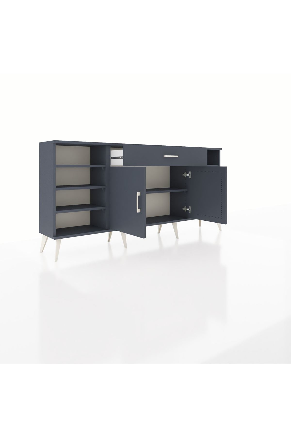 Arges Konsol 7 Raflı Tek Çekmeceli 2 Kapaklı 176x30x83 - S148M043V17A