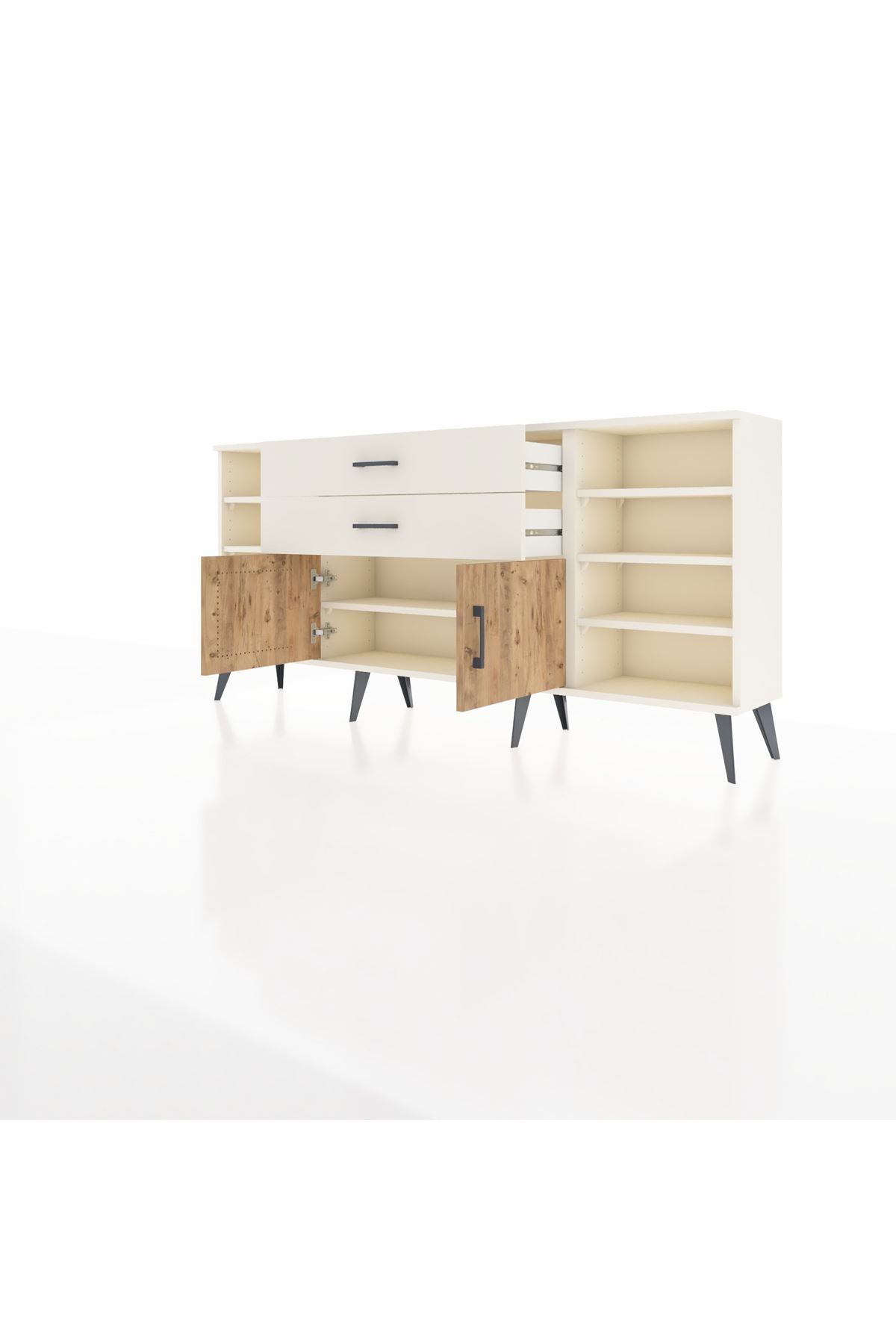 Arges Konsol 7 Raflı 2 Çekmeceli 2 Kapaklı 176x30x83 - S148M044V01A