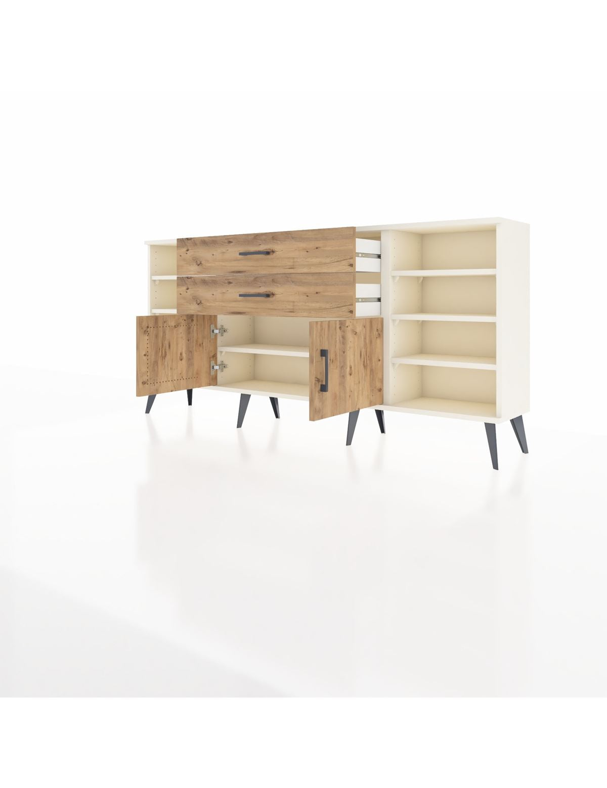 Arges Konsol 7 Raflı 2 Çekmeceli 2 Kapaklı 176x30x83 - S148M044V03A