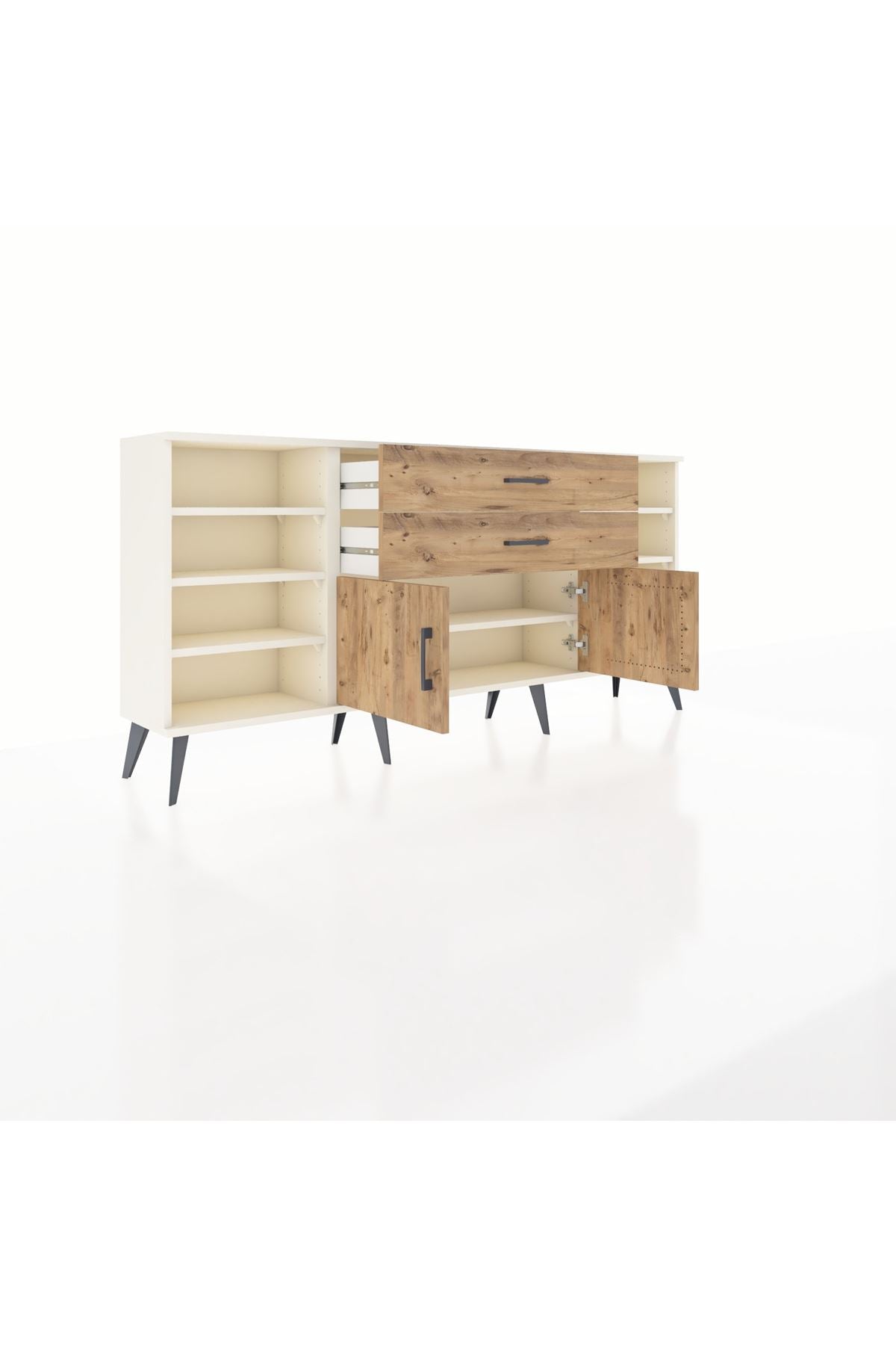 Arges Konsol 7 Raflı 2 Çekmeceli 2 Kapaklı 176x30x83 - S148M044V03A