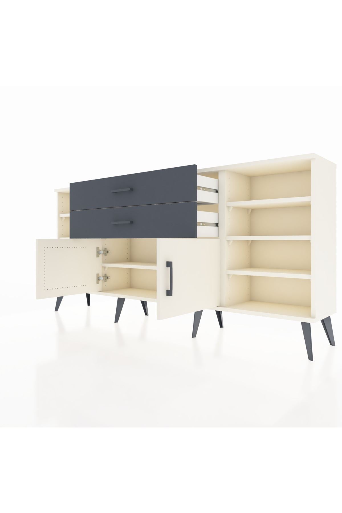 Arges Konsol 7 Raflı 2 Çekmeceli 2 Kapaklı 176x30x83 - S148M044V05A