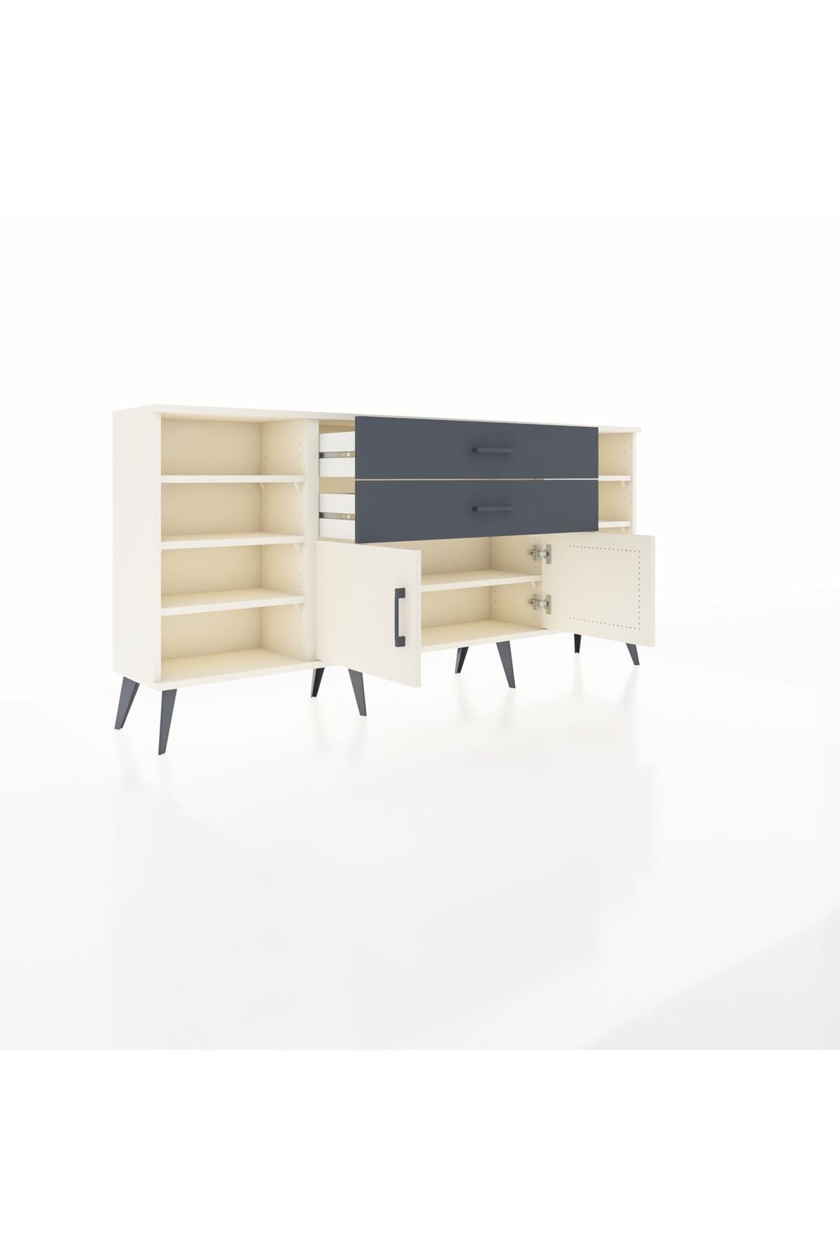 Arges Konsol 7 Raflı 2 Çekmeceli 2 Kapaklı 176x30x83 - S148M044V05A