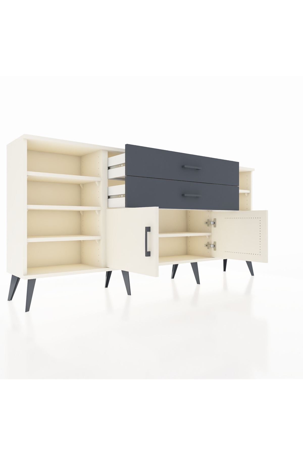 Arges Konsol 7 Raflı 2 Çekmeceli 2 Kapaklı 176x30x83 - S148M044V05A