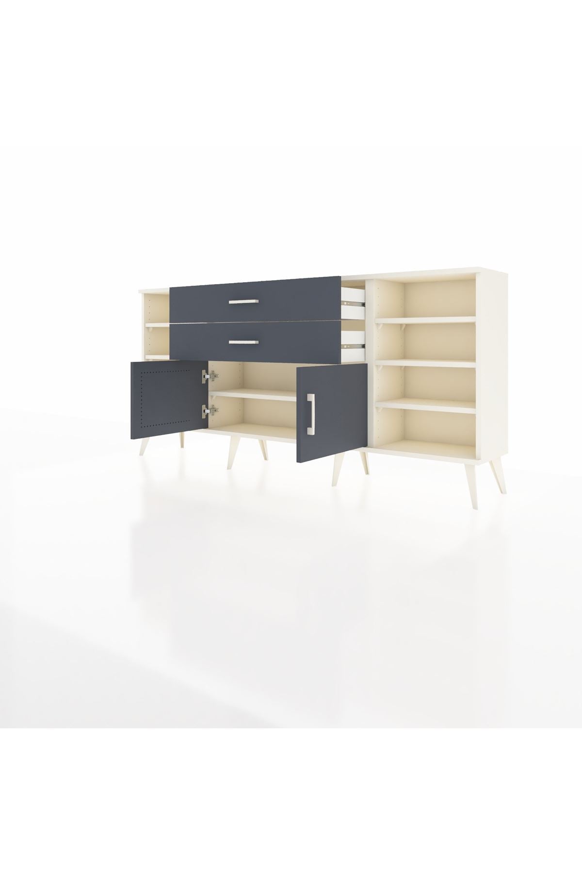 Arges Konsol 7 Raflı 2 Çekmeceli 2 Kapaklı 176x30x83 - S148M044V08A