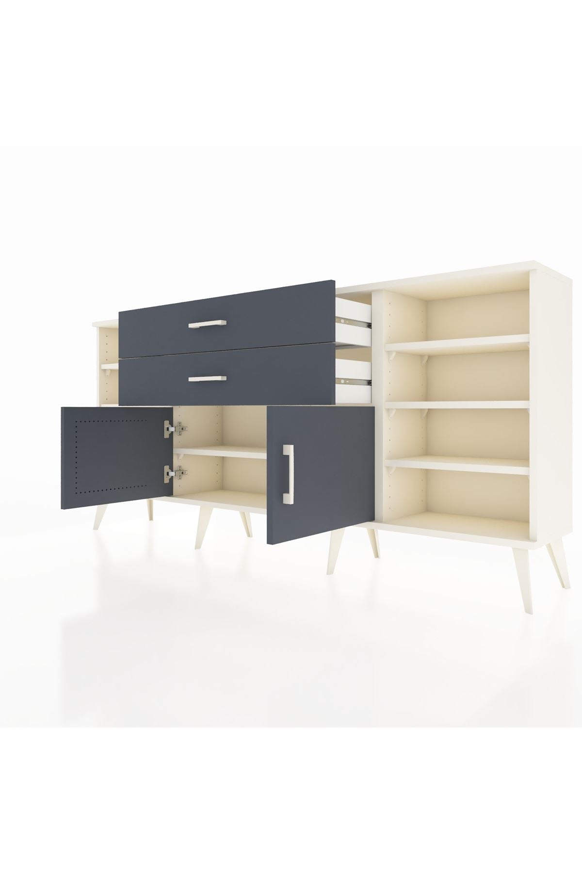 Arges Konsol 7 Raflı 2 Çekmeceli 2 Kapaklı 176x30x83 - S148M044V08A