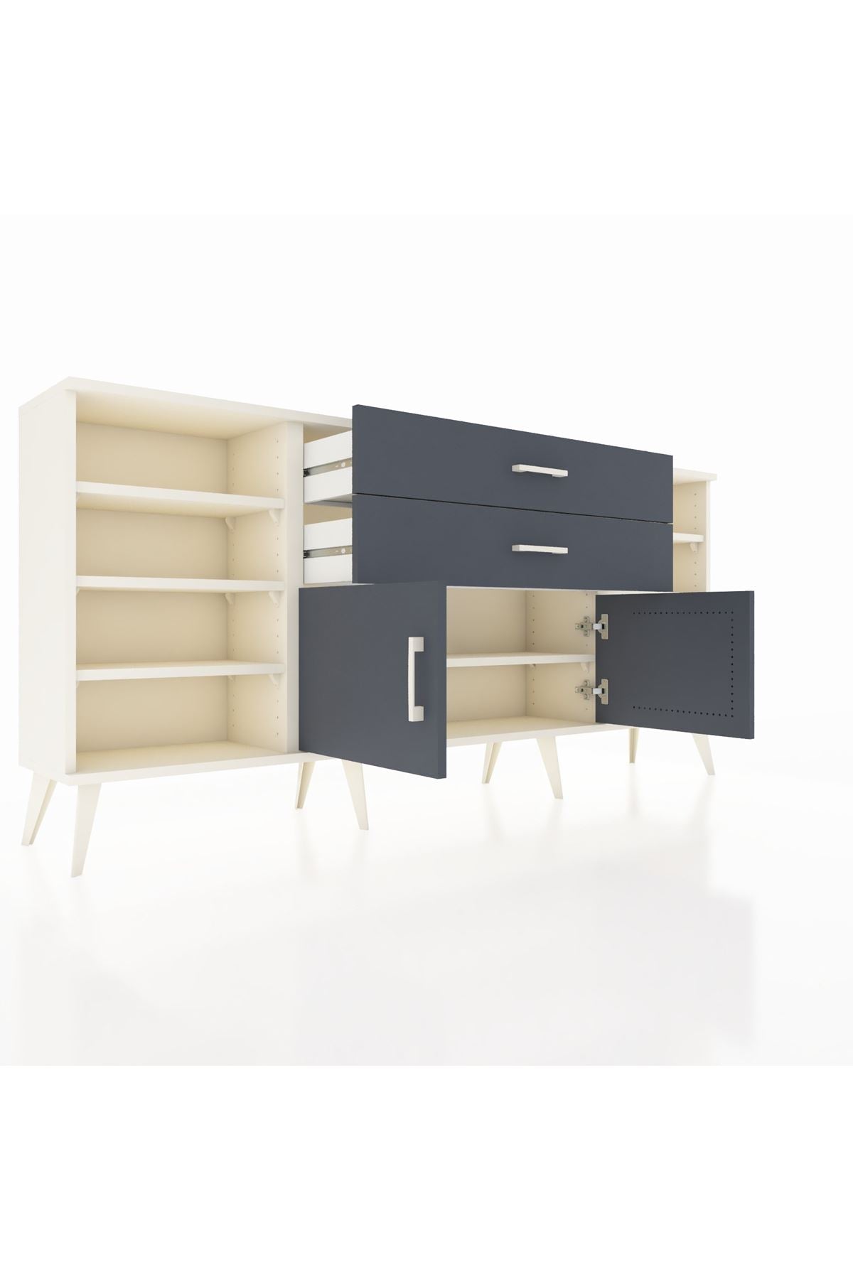 Arges Konsol 7 Raflı 2 Çekmeceli 2 Kapaklı 176x30x83 - S148M044V08A