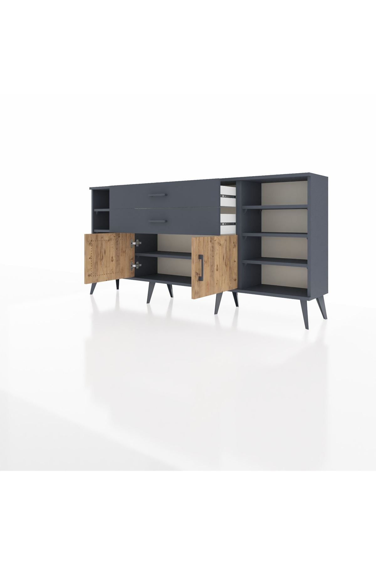 Arges Konsol 7 Raflı 2 Çekmeceli 2 Kapaklı 176x30x83 - S148M044V11A