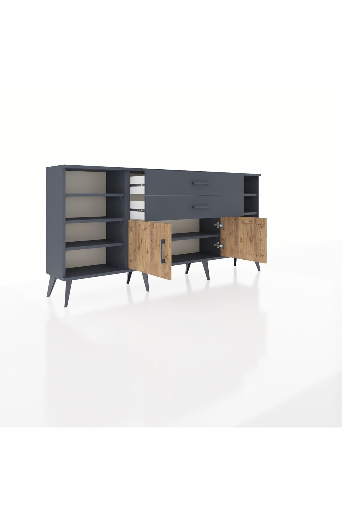 Arges Konsol 7 Raflı 2 Çekmeceli 2 Kapaklı 176x30x83 - S148M044V11A