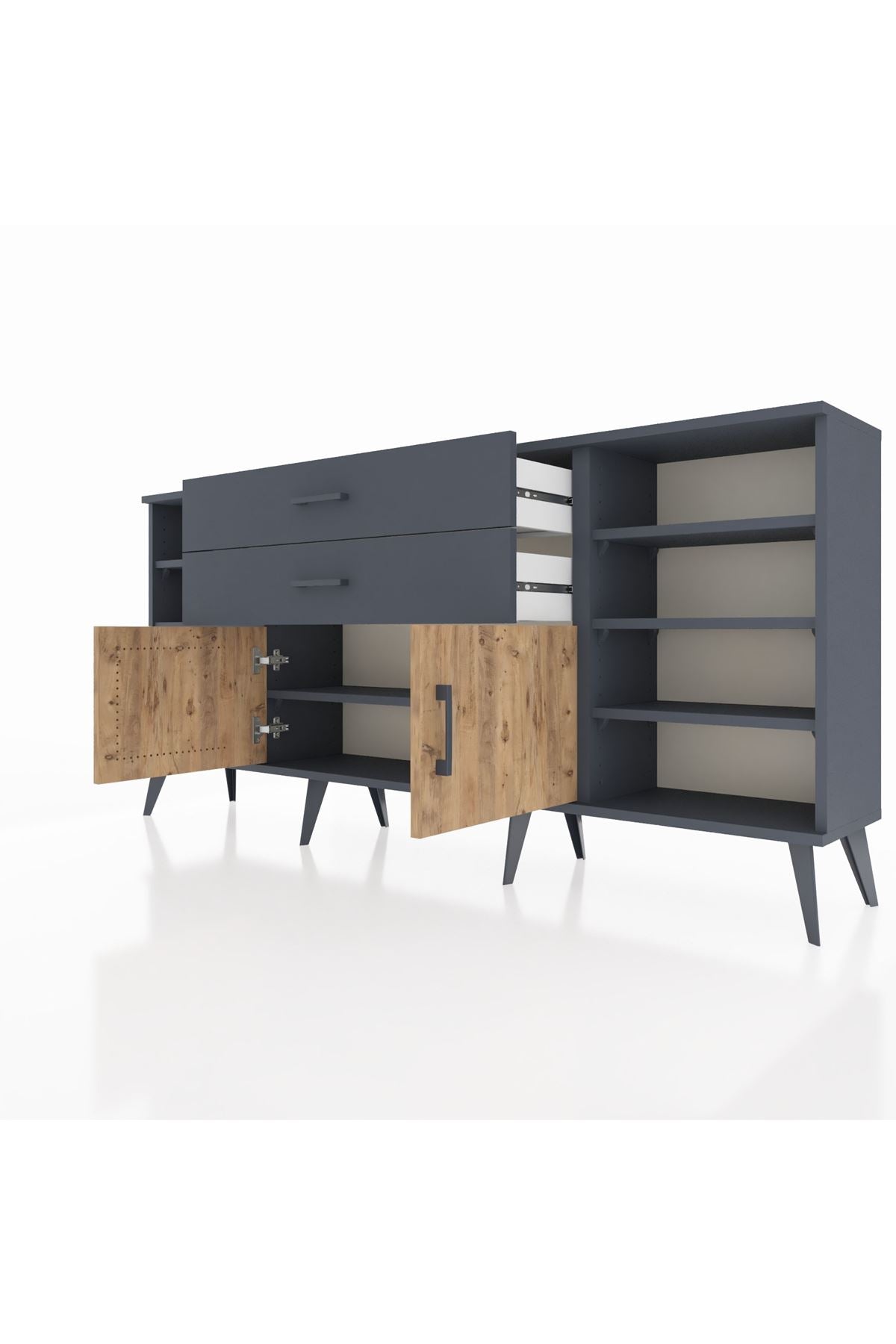 Arges Konsol 7 Raflı 2 Çekmeceli 2 Kapaklı 176x30x83 - S148M044V11A