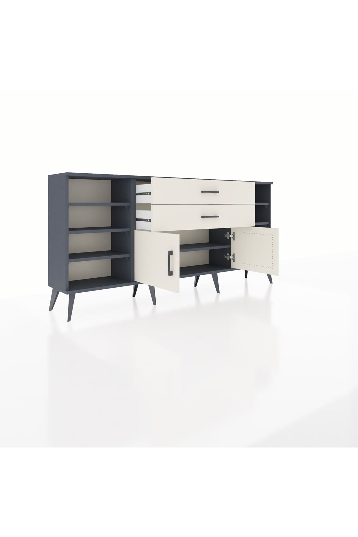 Arges Konsol 7 Raflı 2 Çekmeceli 2 Kapaklı 176x30x83 - S148M044V13A