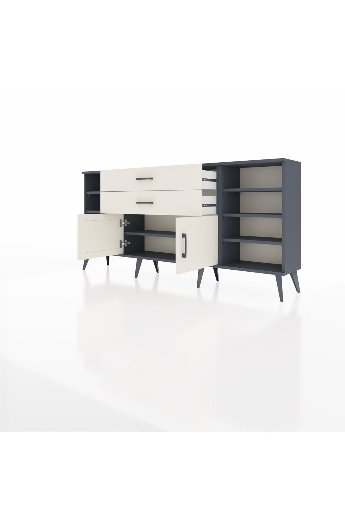 Arges Konsol 7 Raflı 2 Çekmeceli 2 Kapaklı 176x30x83 - S148M044V13A