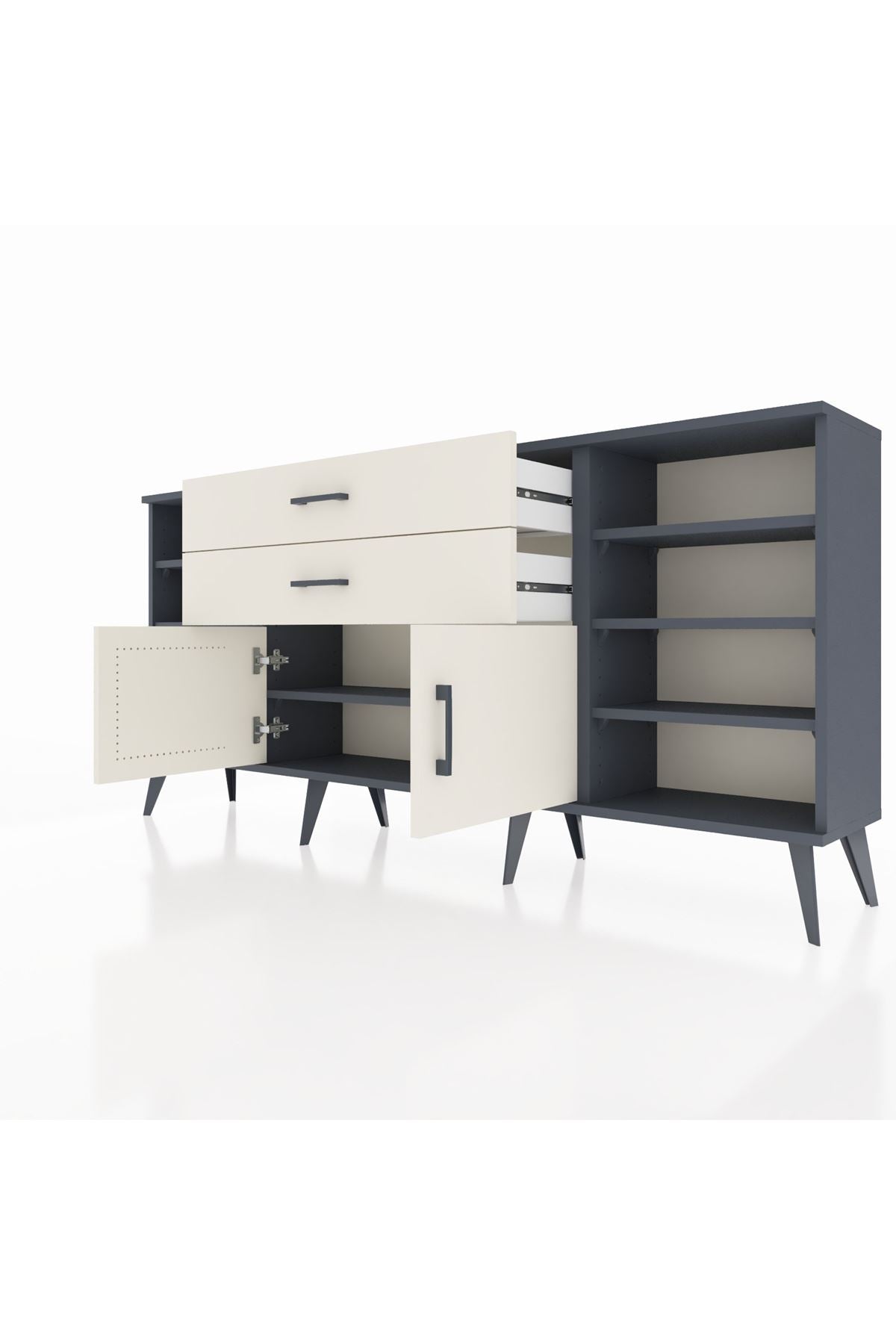 Arges Konsol 7 Raflı 2 Çekmeceli 2 Kapaklı 176x30x83 - S148M044V13A