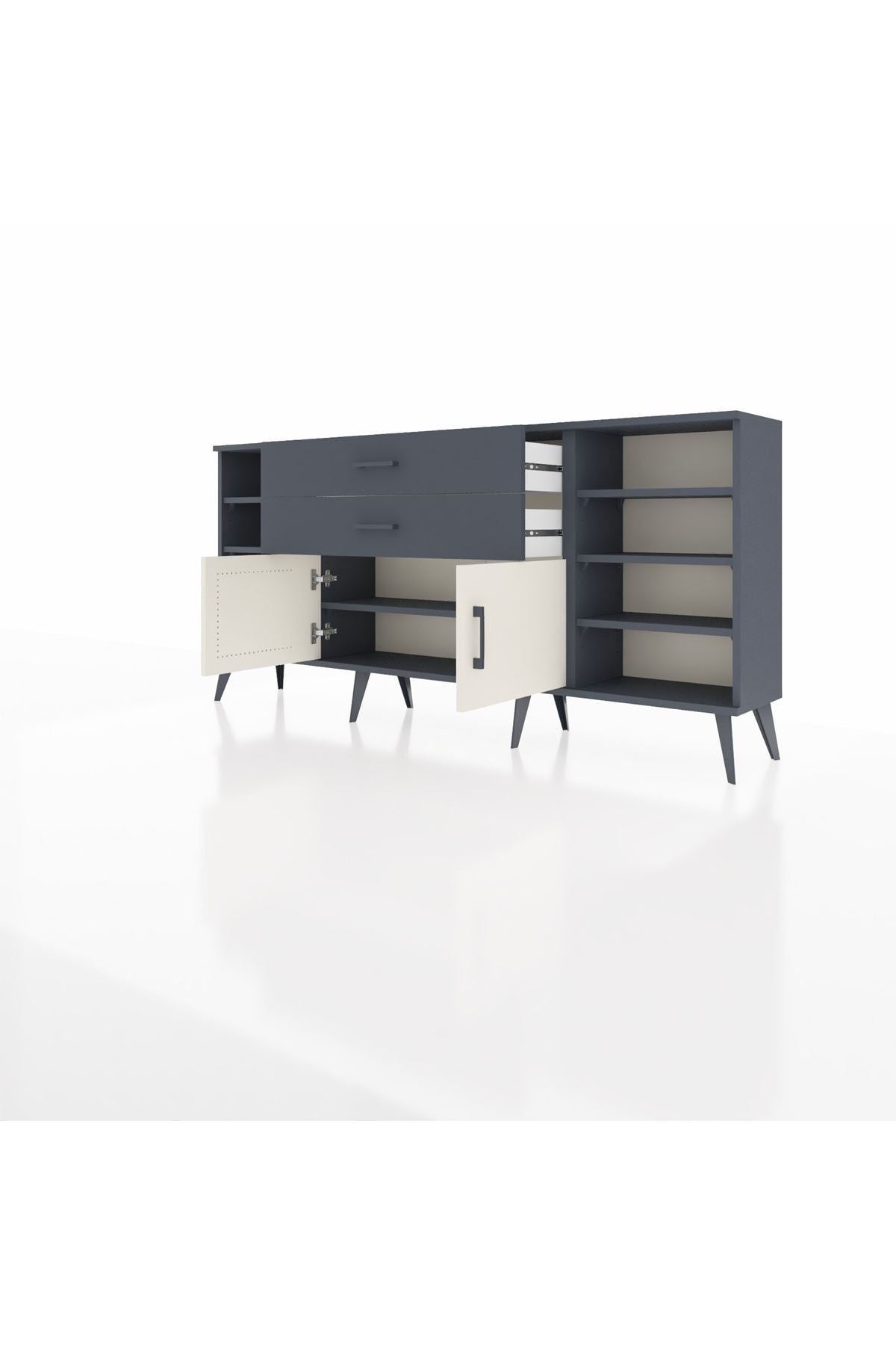 Arges Konsol 7 Raflı 2 Çekmeceli 2 Kapaklı 176x30x83 - S148M044V14A