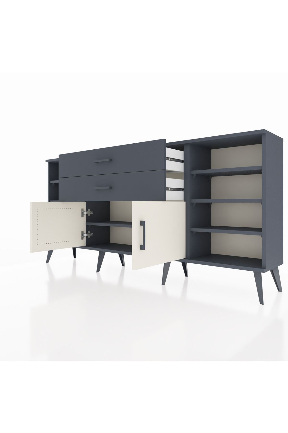 Arges Konsol 7 Raflı 2 Çekmeceli 2 Kapaklı 176x30x83 - S148M044V14A