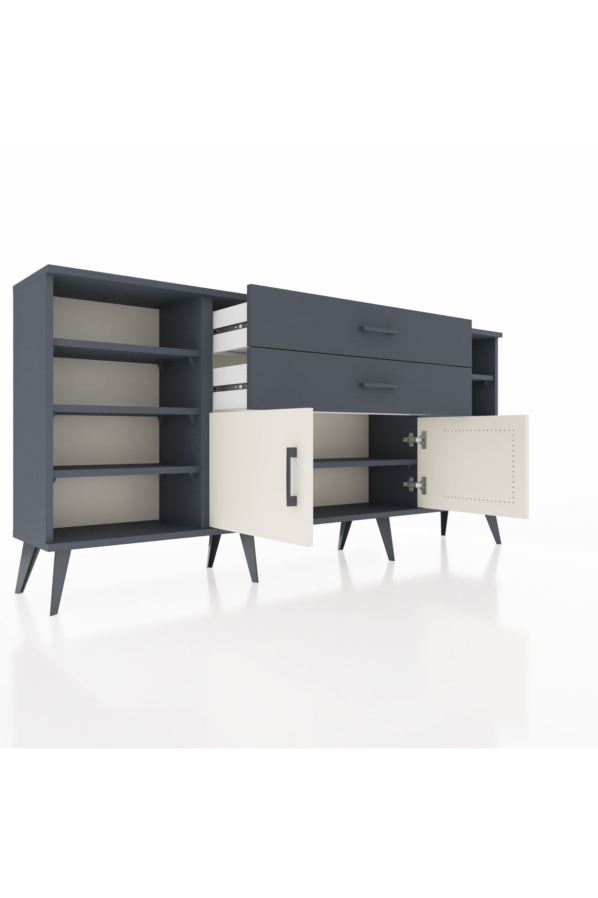 Arges Konsol 7 Raflı 2 Çekmeceli 2 Kapaklı 176x30x83 - S148M044V14A