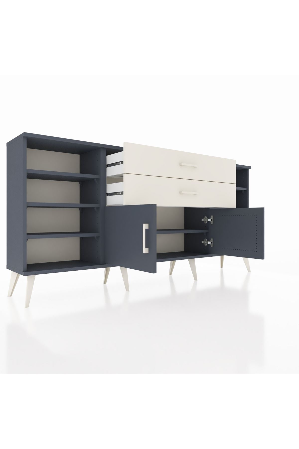 Arges Konsol 7 Raflı 2 Çekmeceli 2 Kapaklı 176x30x83 - S148M044V16A
