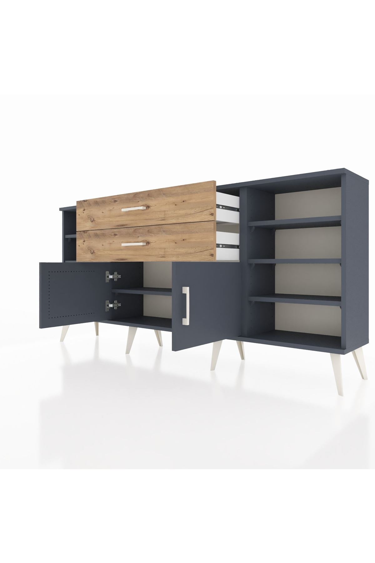 Arges Konsol 7 Raflı 2 Çekmeceli 2 Kapaklı 176x30x83 - S148M044V18A