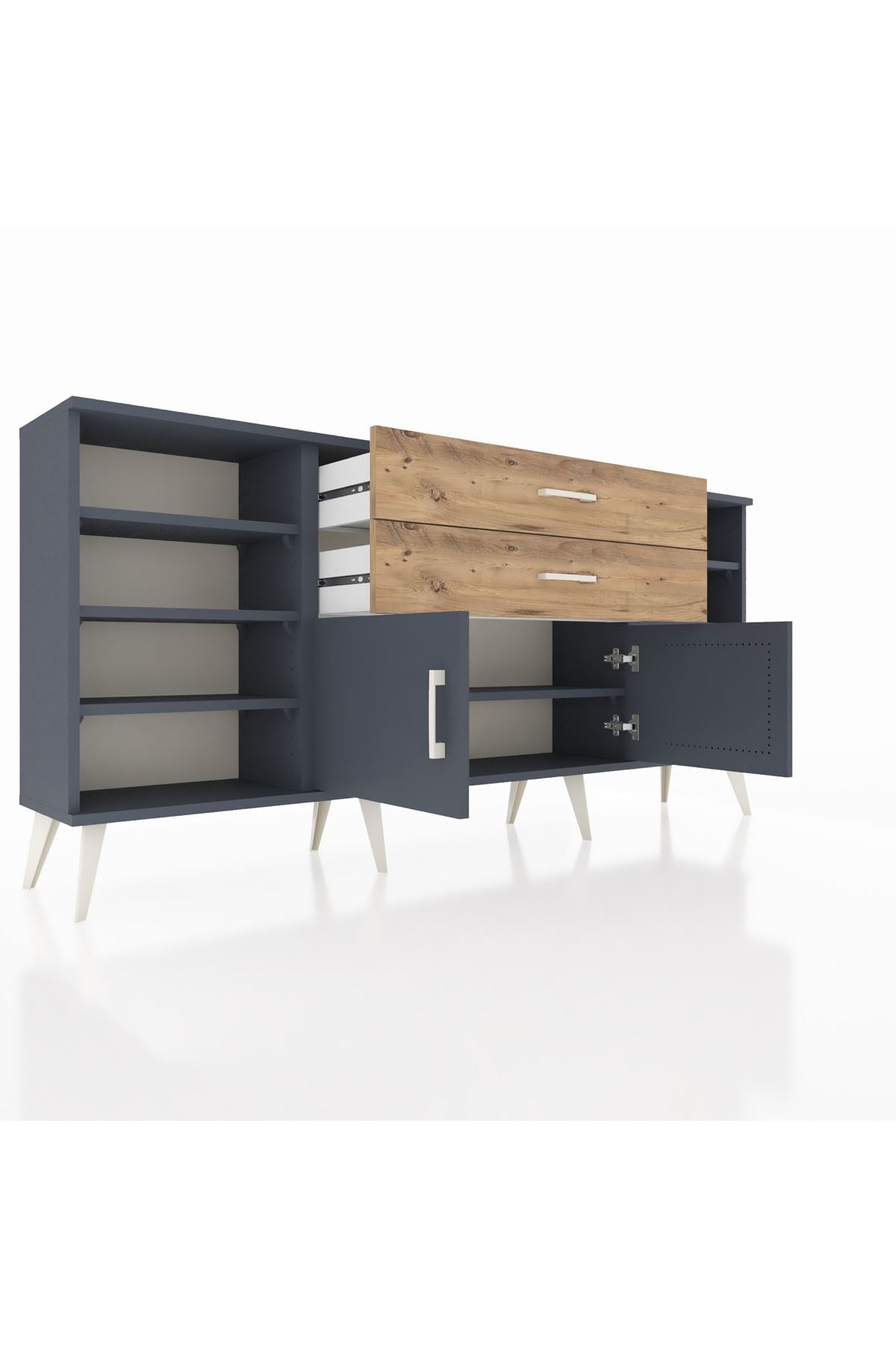 Arges Konsol 7 Raflı 2 Çekmeceli 2 Kapaklı 176x30x83 - S148M044V18A