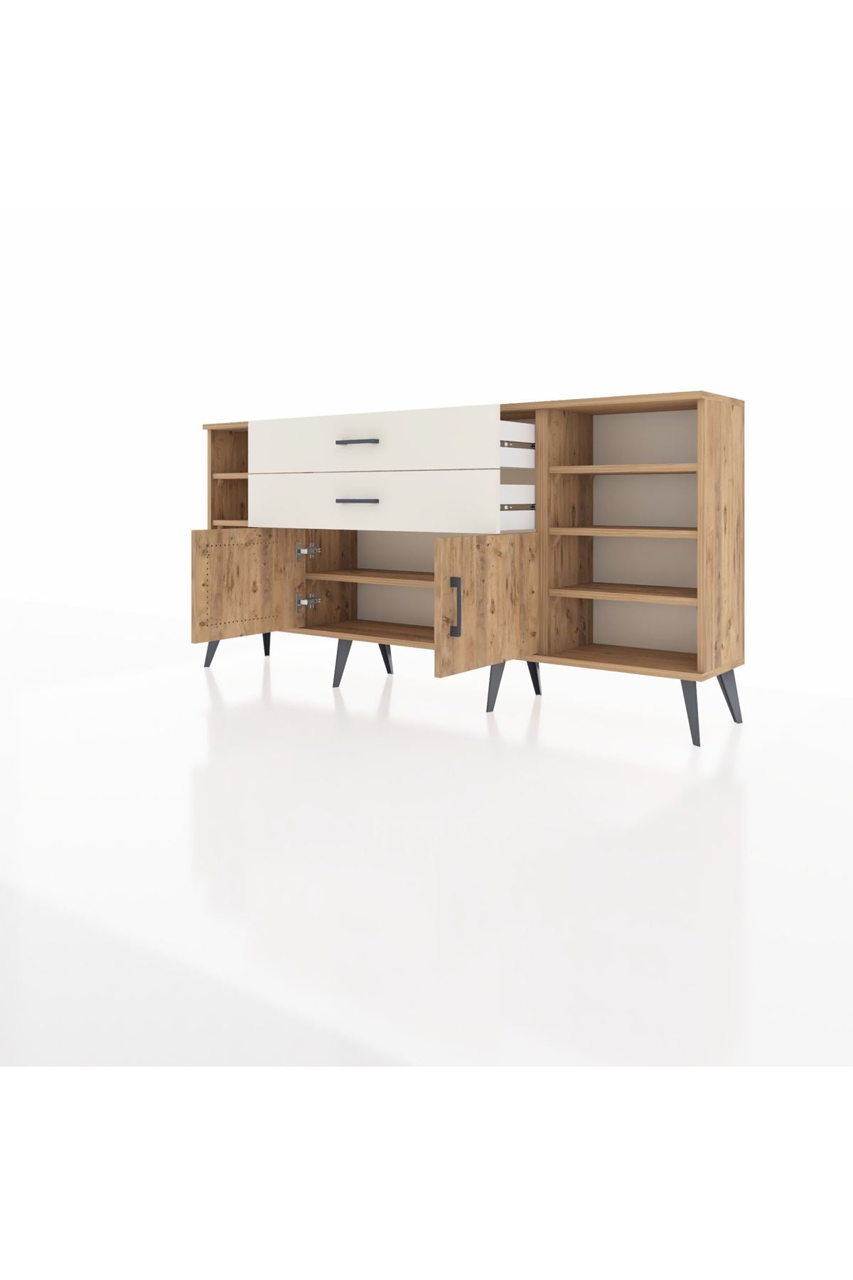 Arges Konsol 7 Raflı 2 Çekmeceli 2 Kapaklı 176x30x83 - S148M044V19A
