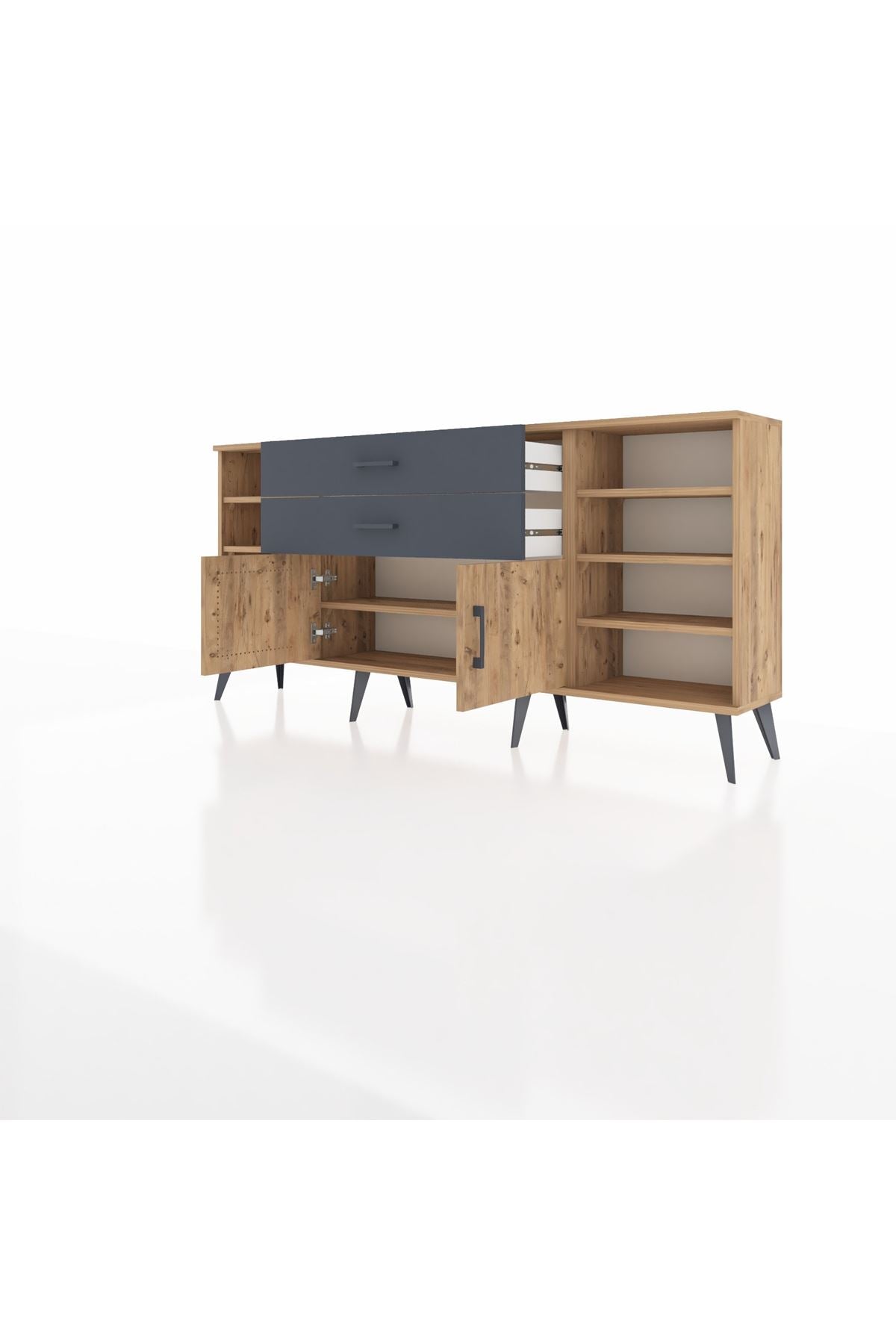Arges Konsol 7 Raflı 2 Çekmeceli 2 Kapaklı 176x30x83 - S148M044V20A