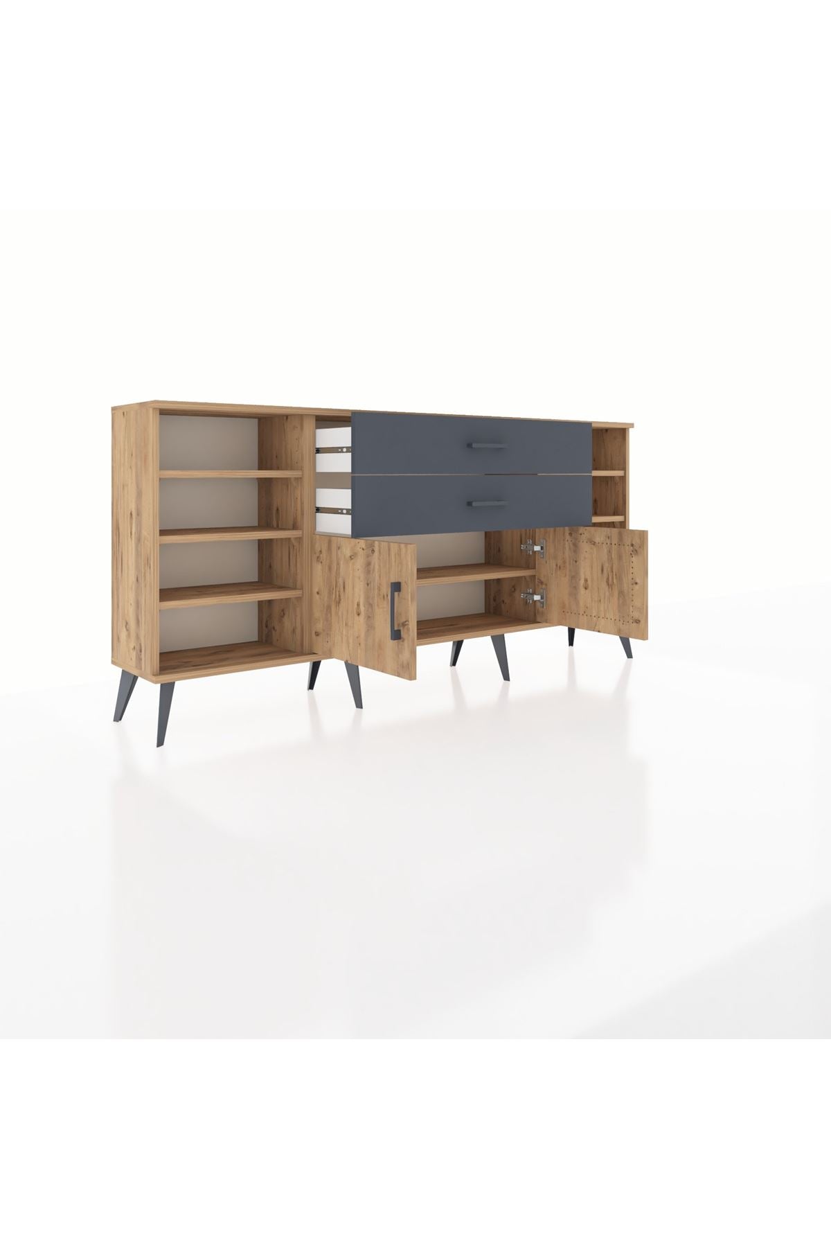 Arges Konsol 7 Raflı 2 Çekmeceli 2 Kapaklı 176x30x83 - S148M044V20A