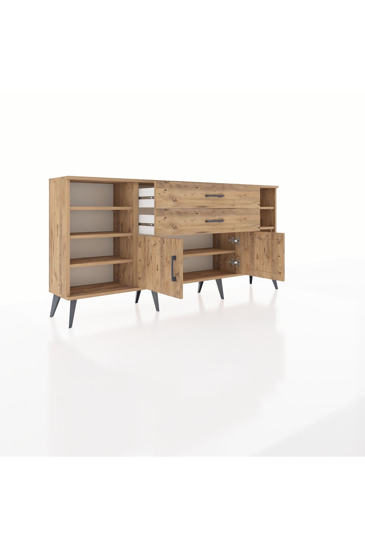 Arges Konsol 7 Raflı 2 Çekmeceli 2 Kapaklı 176x30x83 - S148M044V21A