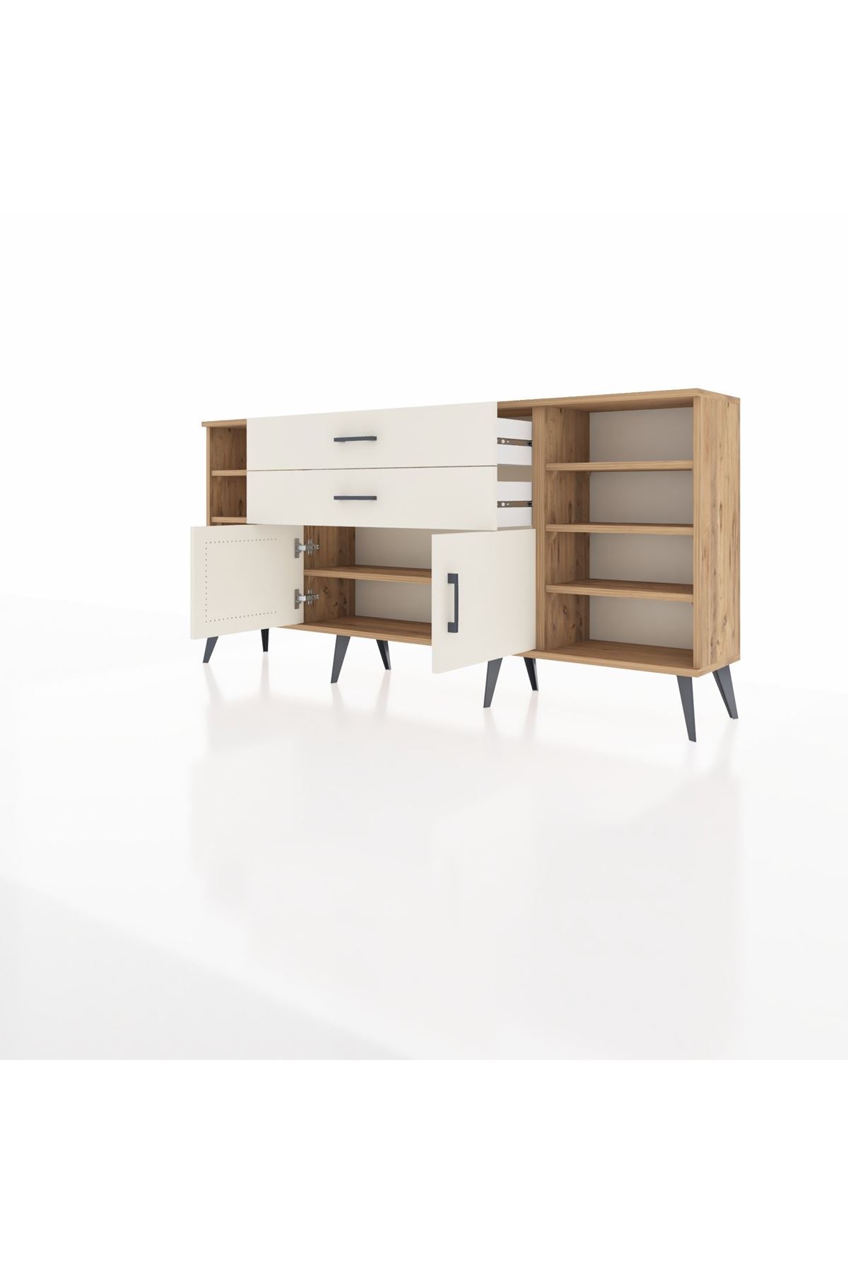 Arges Konsol 7 Raflı 2 Çekmeceli 2 Kapaklı 176x30x83 - S148M044V22A