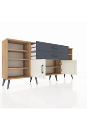 Arges Konsol 7 Raflı 2 Çekmeceli 2 Kapaklı 176x30x83 - S148M044V23A