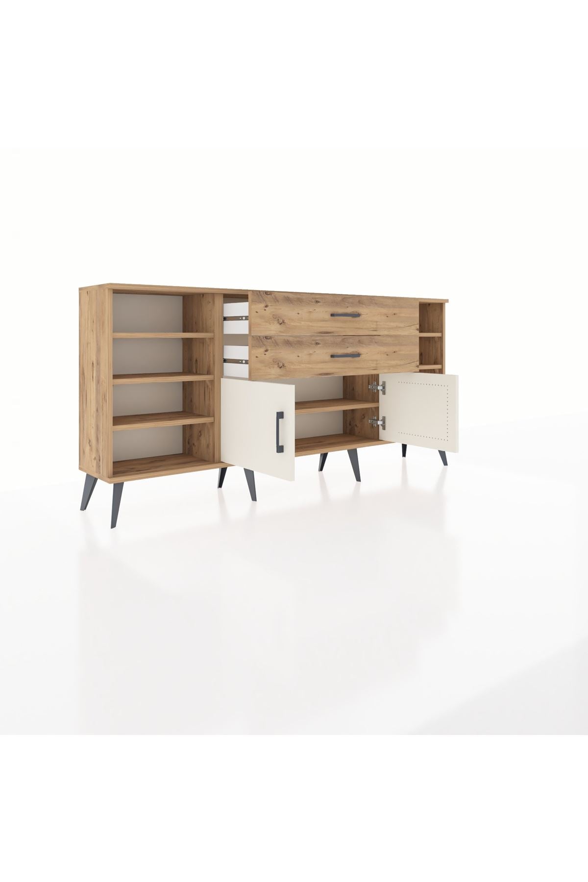 Arges Konsol 7 Raflı 2 Çekmeceli 2 Kapaklı 176x30x83 - S148M044V24A