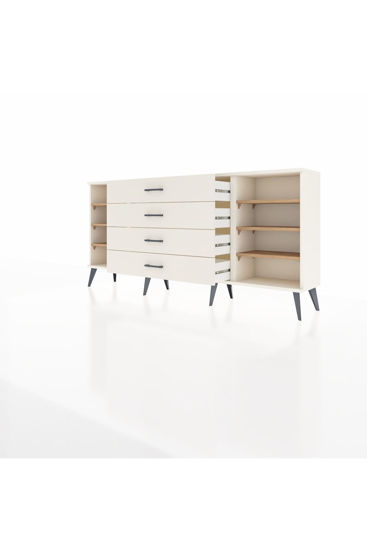 Arges Konsol 6 Raflı 4 Çekmeceli 176x30x83 - S148M045V01A