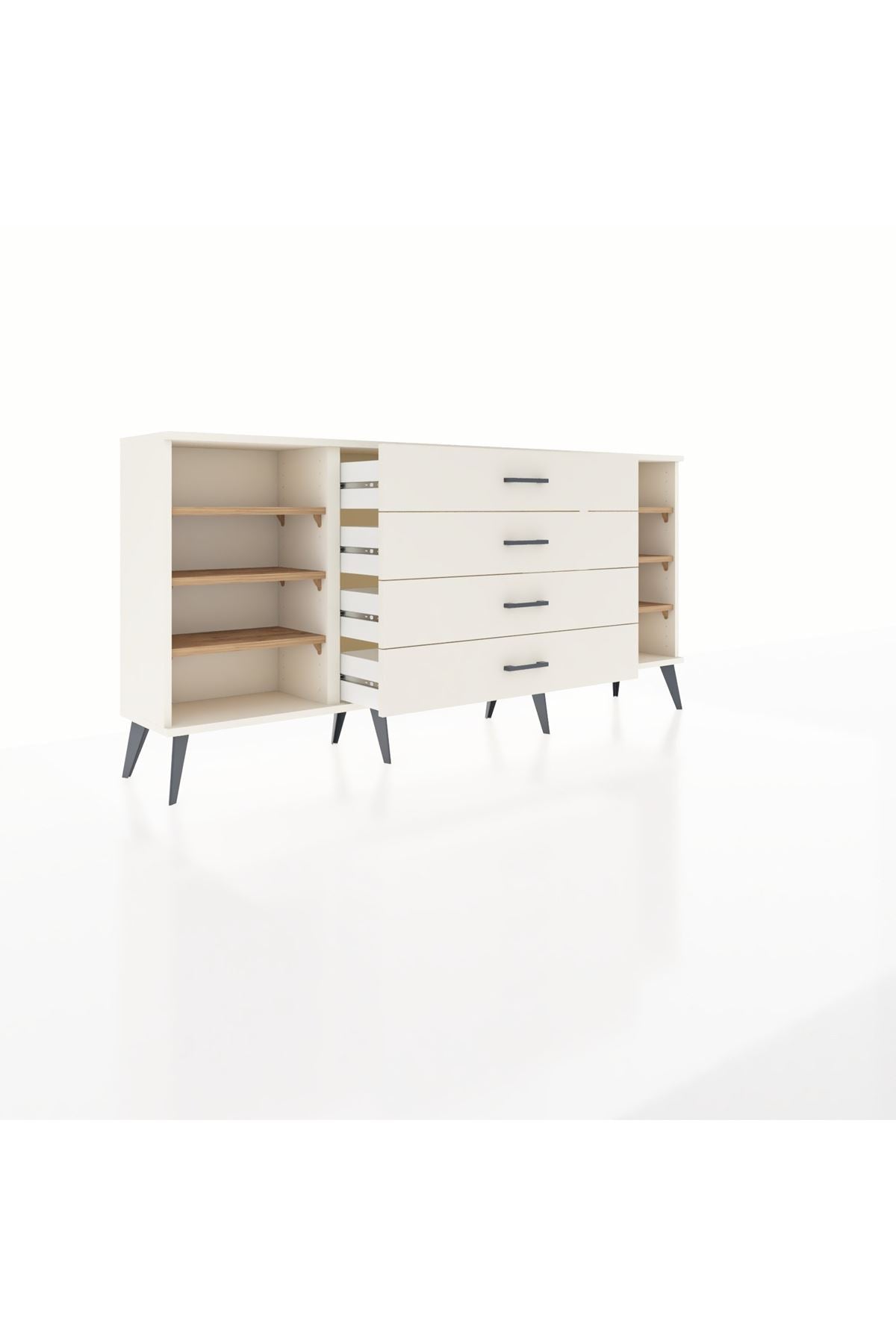 Arges Konsol 6 Raflı 4 Çekmeceli 176x30x83 - S148M045V01A