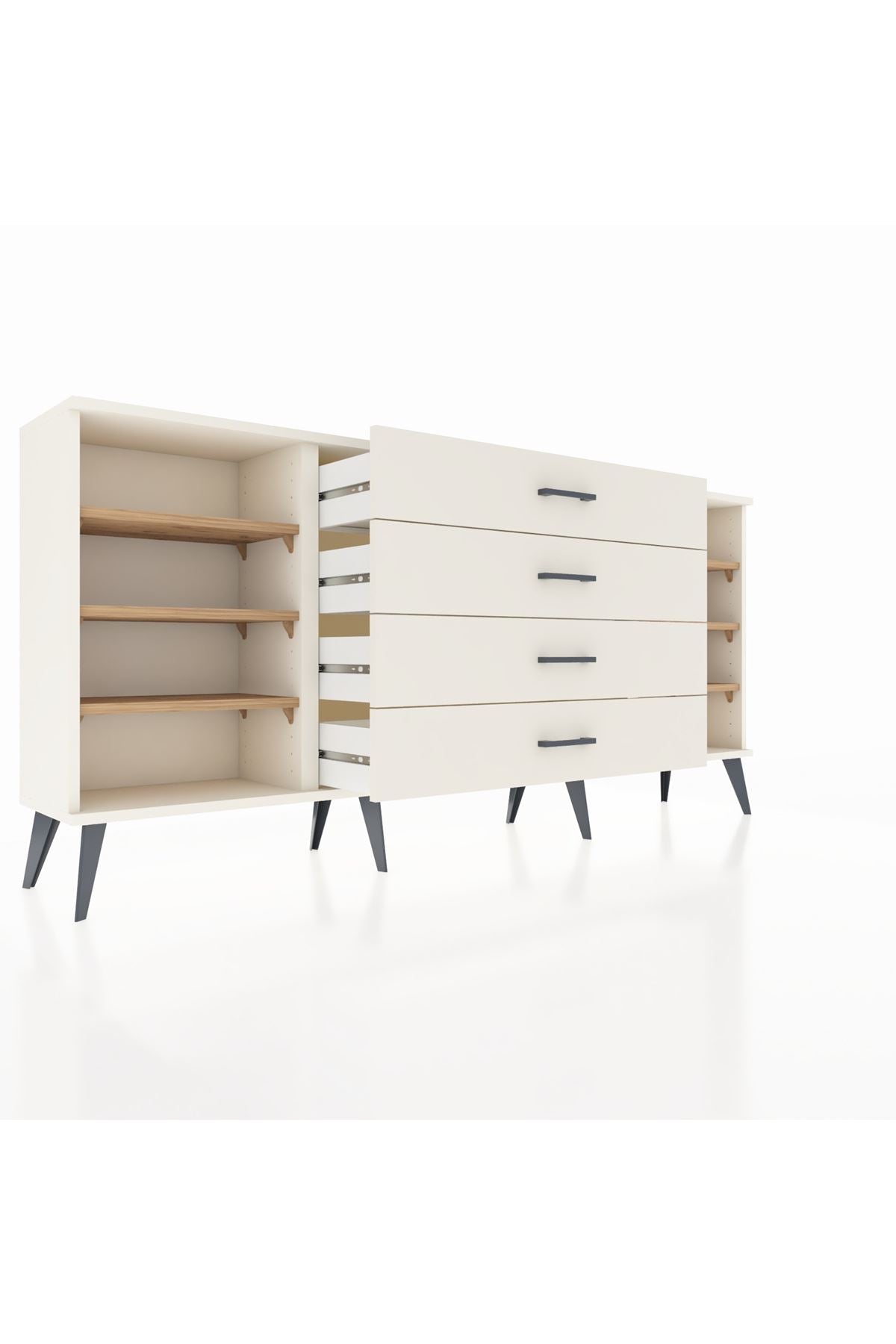 Arges Konsol 6 Raflı 4 Çekmeceli 176x30x83 - S148M045V01A