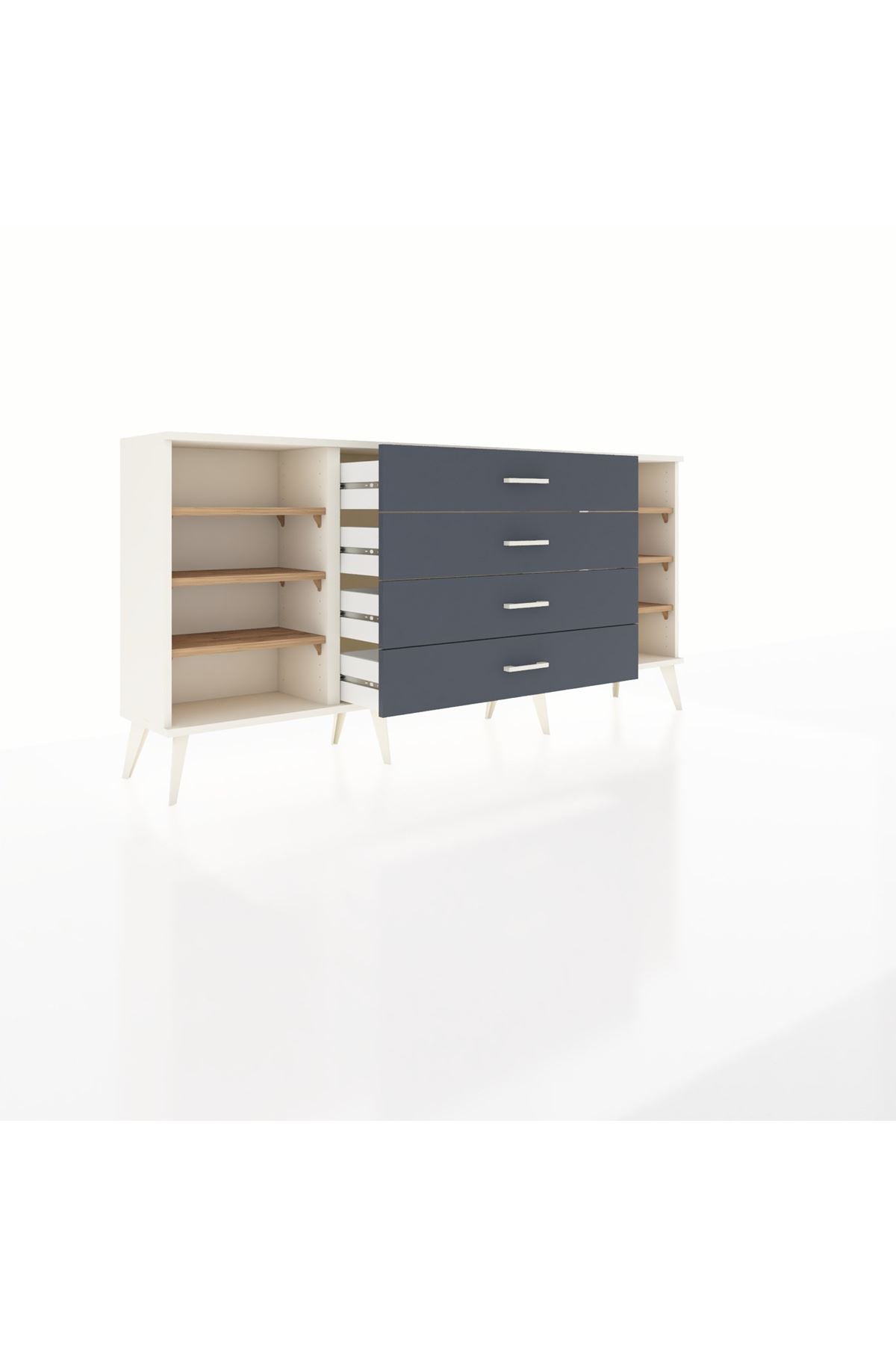 Arges Konsol 6 Raflı 4 Çekmeceli 176x30x83 - S148M045V02A
