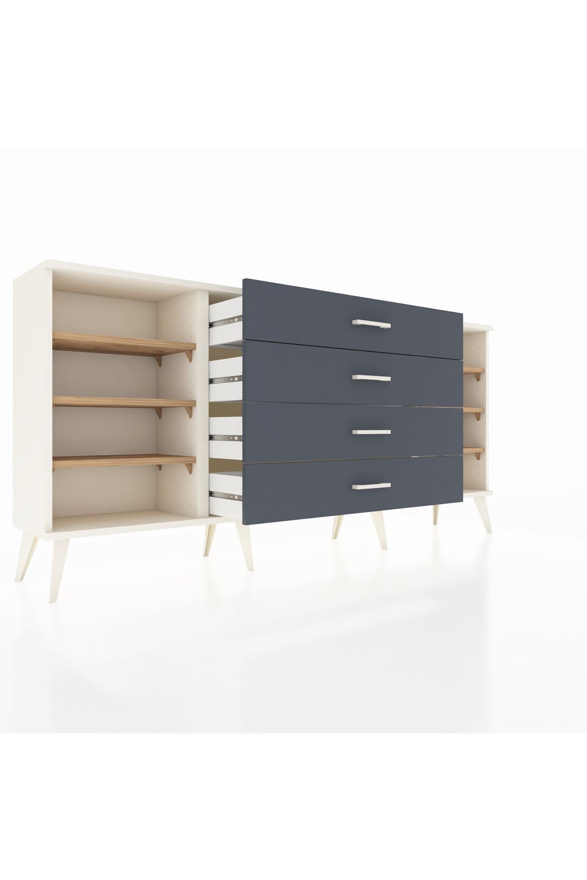 Arges Konsol 6 Raflı 4 Çekmeceli 176x30x83 - S148M045V02A
