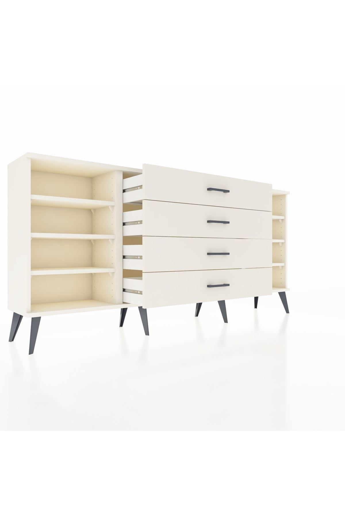 Arges Konsol 6 Raflı 4 Çekmeceli 176x30x83 - S148M045V04A