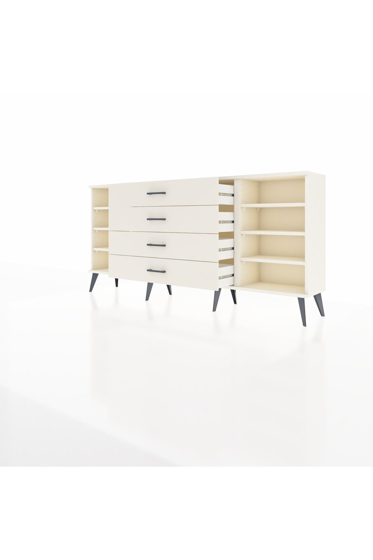 Arges Konsol 6 Raflı 4 Çekmeceli 176x30x83 - S148M045V04A