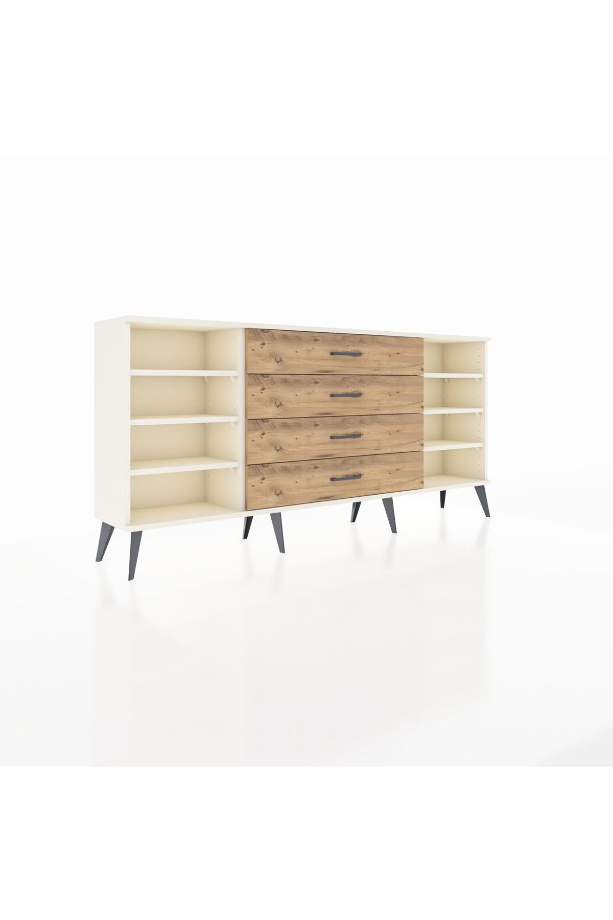 Arges Konsol 6 Raflı 4 Çekmeceli 176x30x83 - S148M045V06A