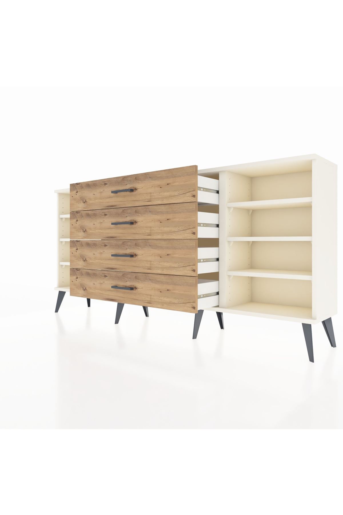 Arges Konsol 6 Raflı 4 Çekmeceli 176x30x83 - S148M045V06A