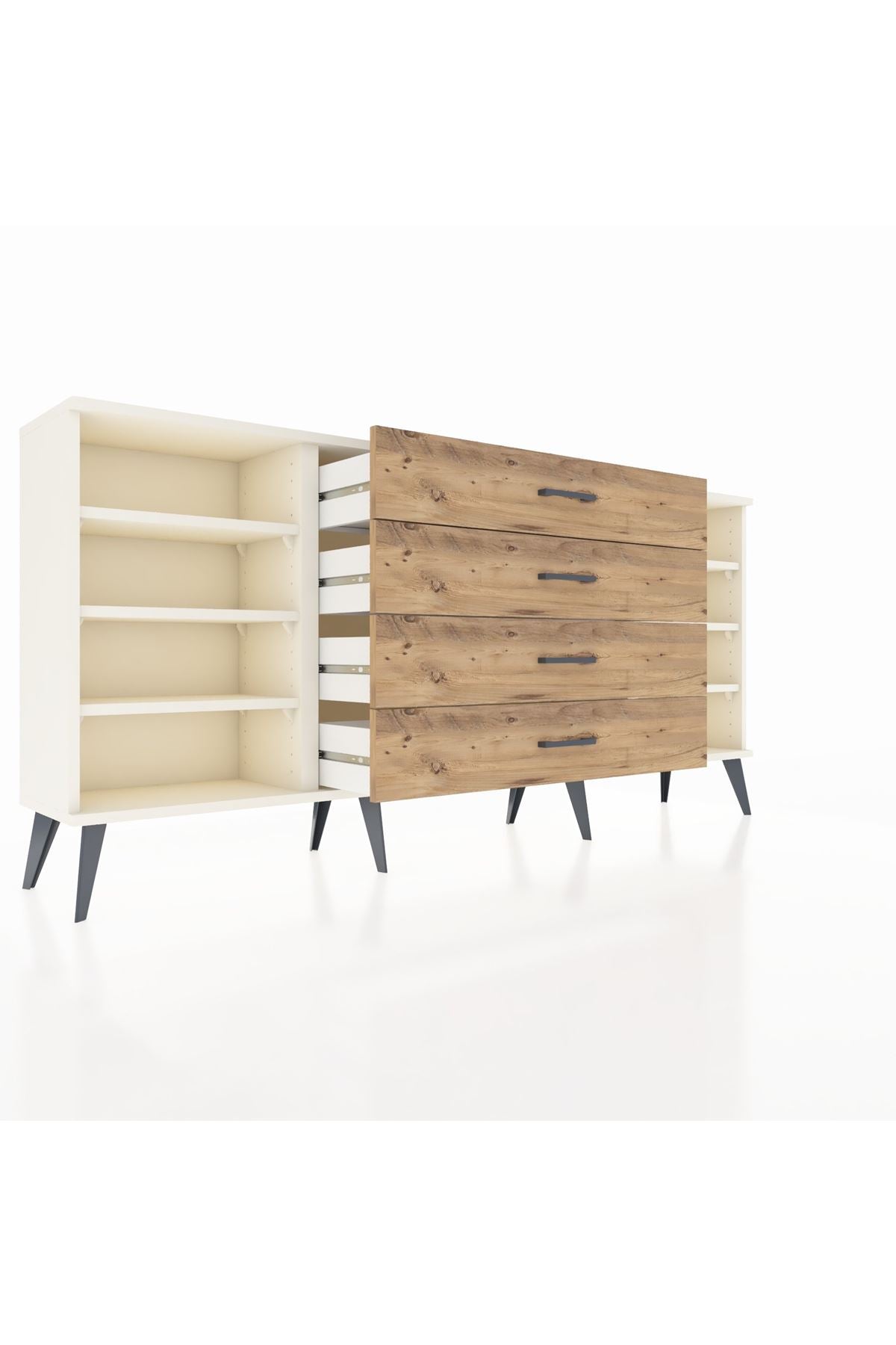 Arges Konsol 6 Raflı 4 Çekmeceli 176x30x83 - S148M045V06A