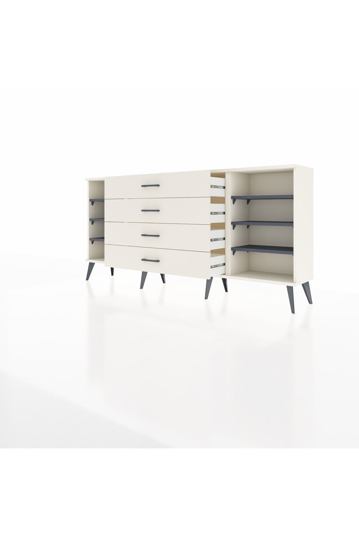 Arges Konsol 6 Raflı 4 Çekmeceli 176x30x83 - S148M045V07A