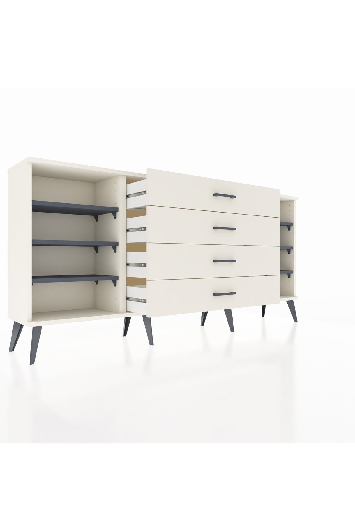 Arges Konsol 6 Raflı 4 Çekmeceli 176x30x83 - S148M045V07A