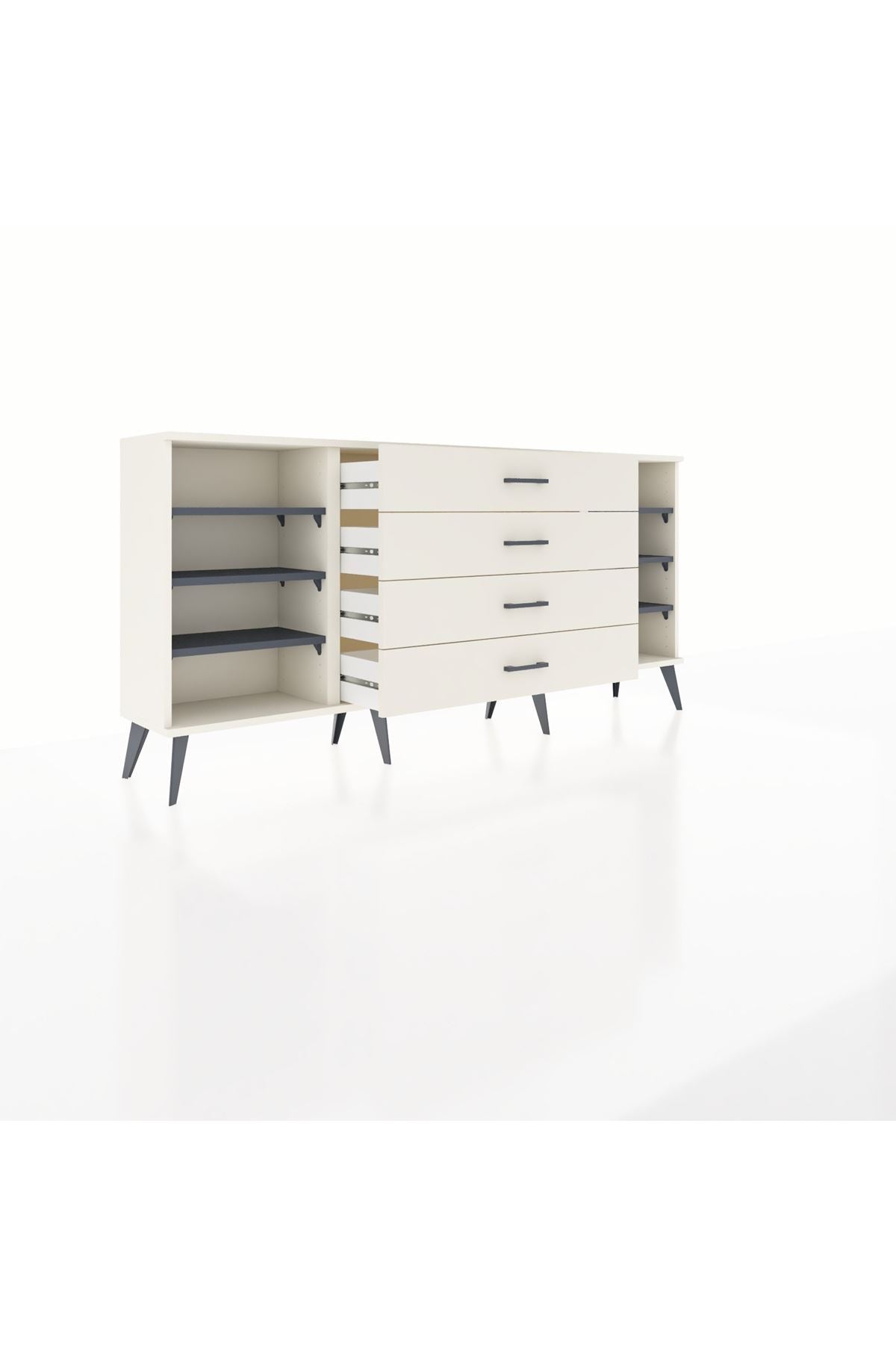 Arges Konsol 6 Raflı 4 Çekmeceli 176x30x83 - S148M045V07A