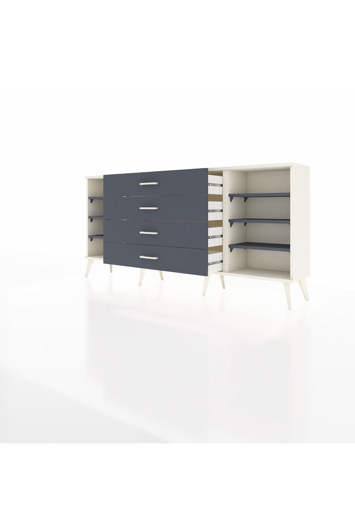 Arges Konsol 6 Raflı 4 Çekmeceli 176x30x83 - S148M045V08A