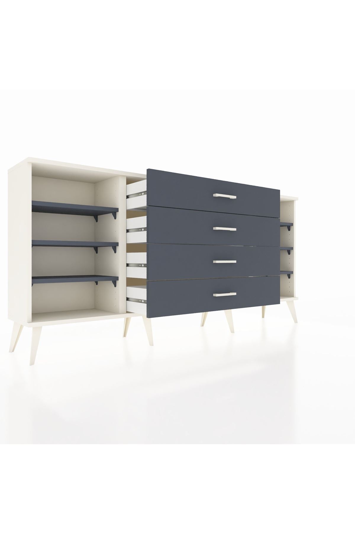 Arges Konsol 6 Raflı 4 Çekmeceli 176x30x83 - S148M045V08A