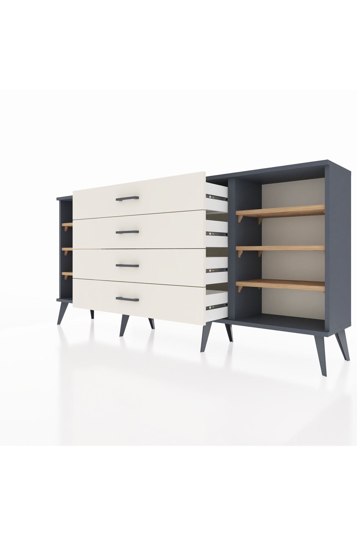 Arges Konsol 6 Raflı 4 Çekmeceli 176x30x83 - S148M045V10A