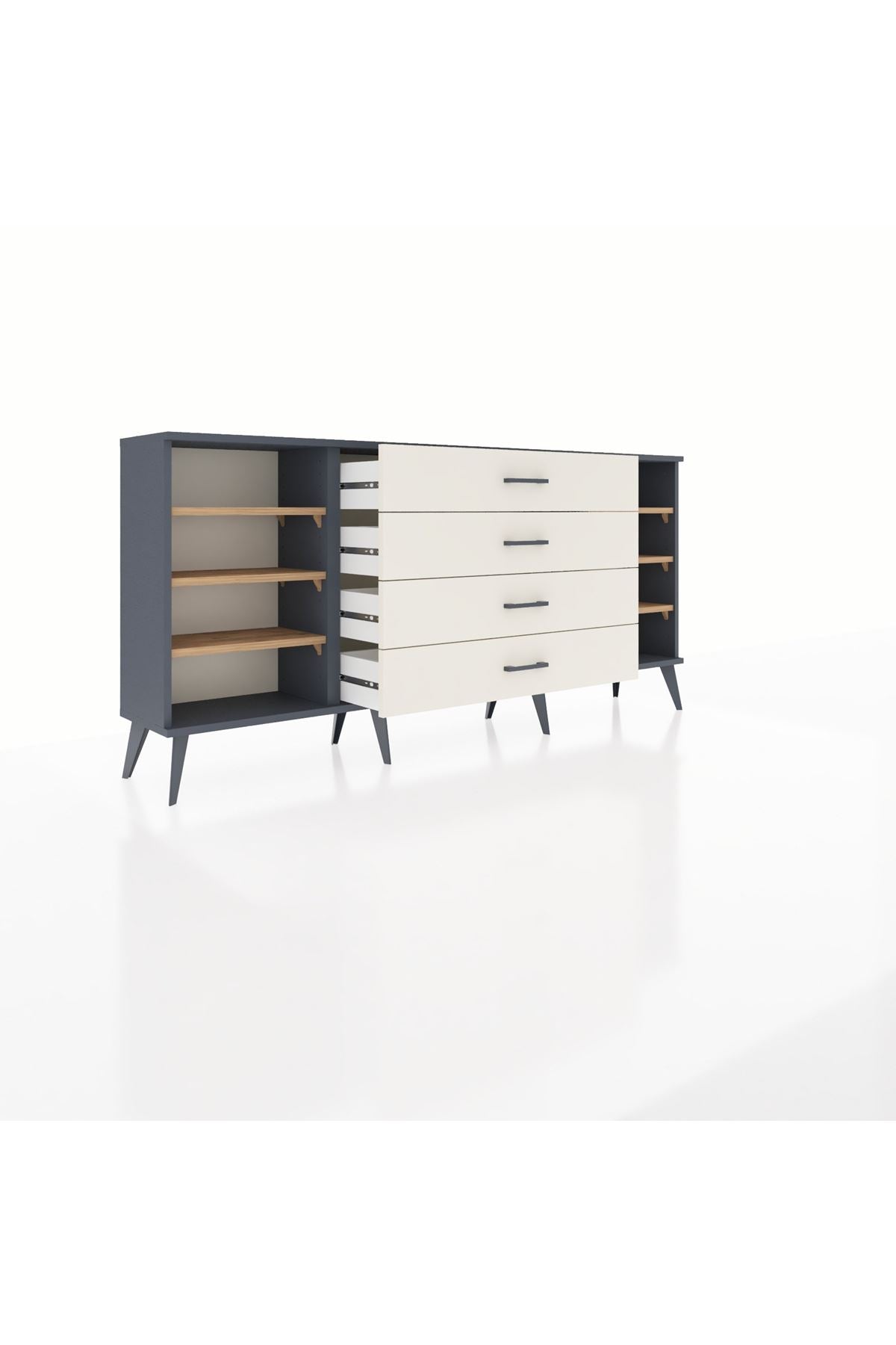Arges Konsol 6 Raflı 4 Çekmeceli 176x30x83 - S148M045V10A